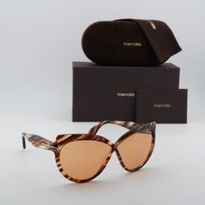 Tom Ford Beatrice  FT1196 53E Butterfly Sunglasses - Havana/Brown
